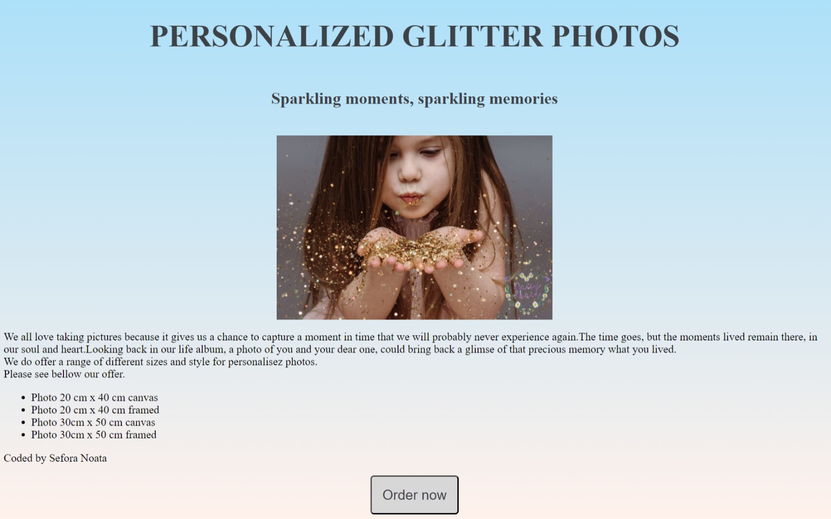 glitter photos and canvas